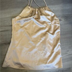 Satin Halter Top in Beige
